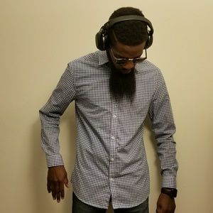 Men's Button Up Shirt Purple and Blue H&m